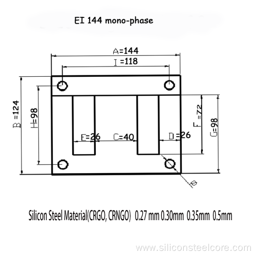 Ei Lamination, Grade H20, Non Annealing Ei-48 Without Holes